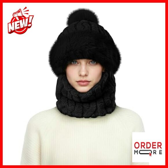 Fleece-Lined Winter Beanie Scarf Face Mask Set for Women Men main image 6